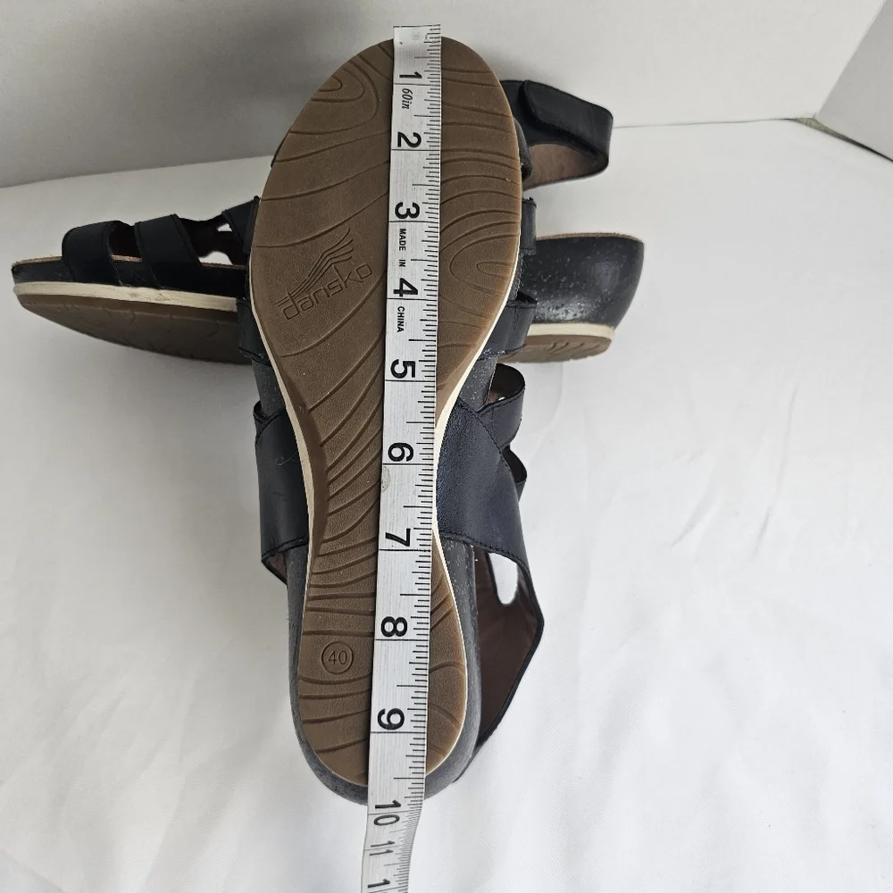 Dansko Valentina Caged Wedge Sandals Black Leather Women’s EU 40 US 9.5–10